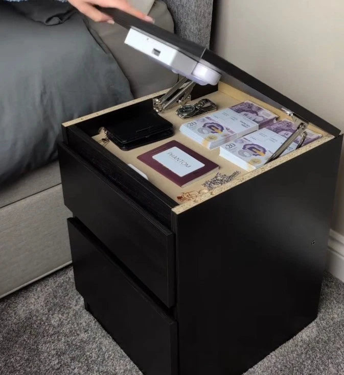 PHANTOM DECOR Drawer Unit with RFID Hidden Compartment Black