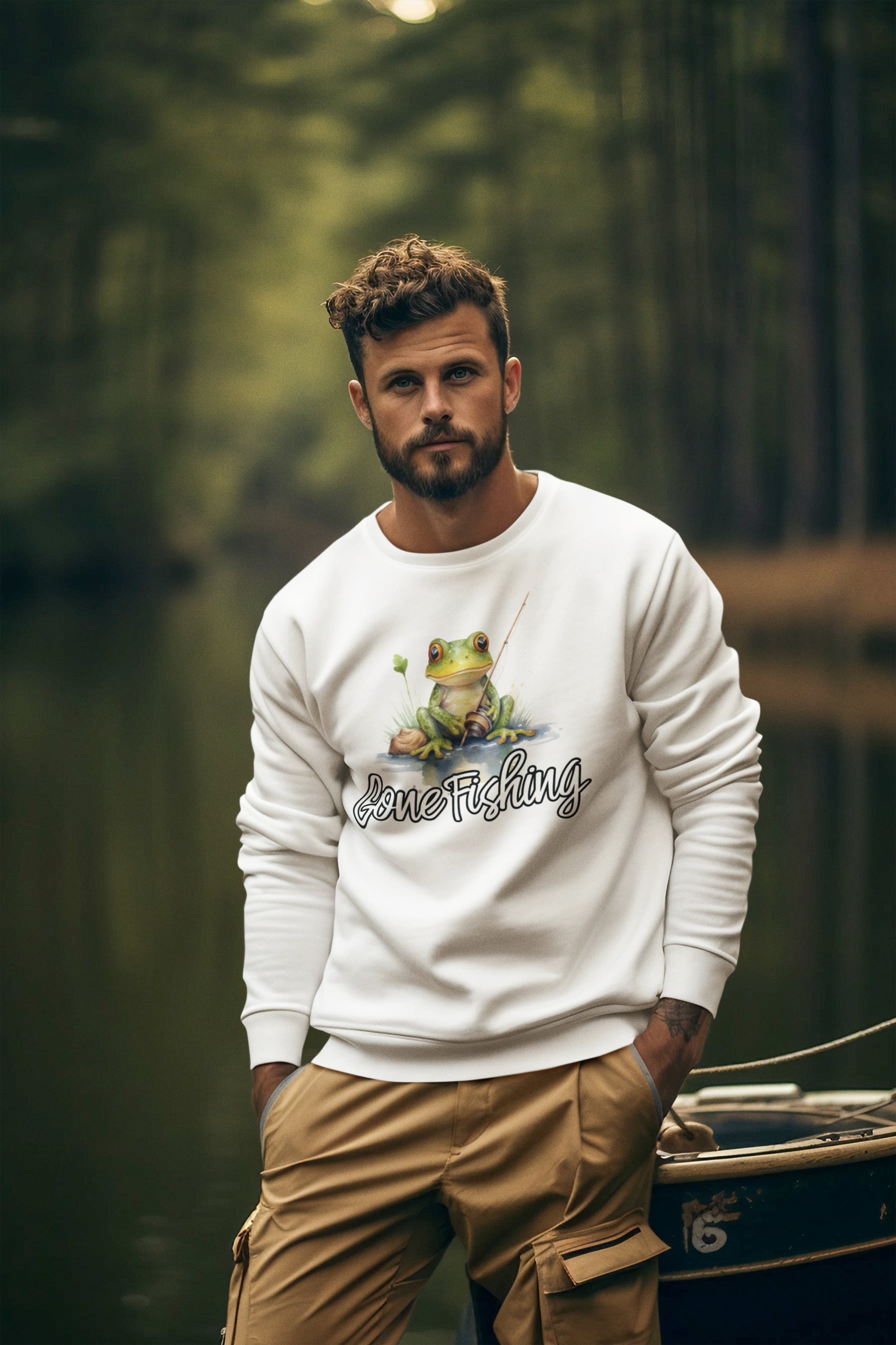 Gone Fishing Frog Sweatshirt