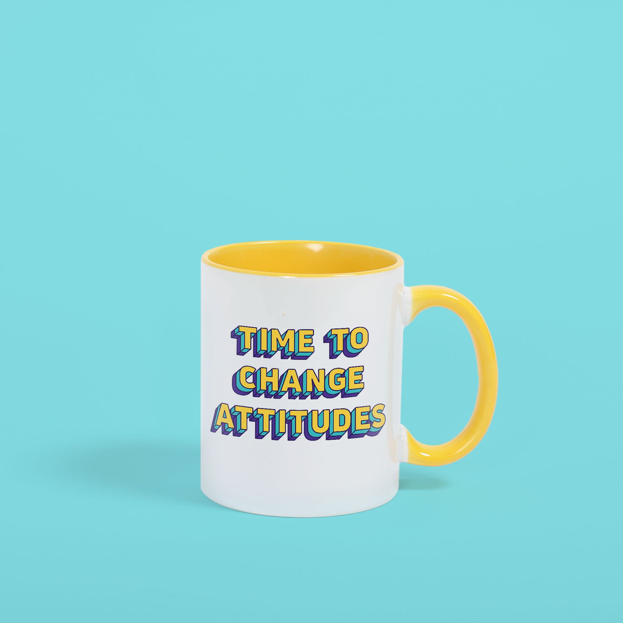 Time to Change Attitudes - Porcelain Coloured Handle Mug