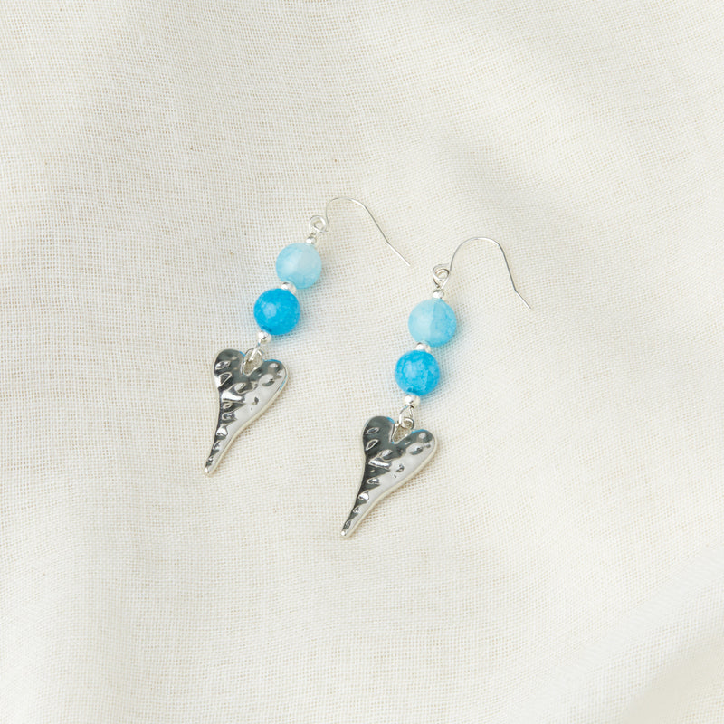 Blue Bead and Heart Detail Jewellery by SJ Mason