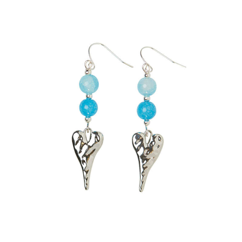 Blue Bead and Heart Detail Jewellery by SJ Mason