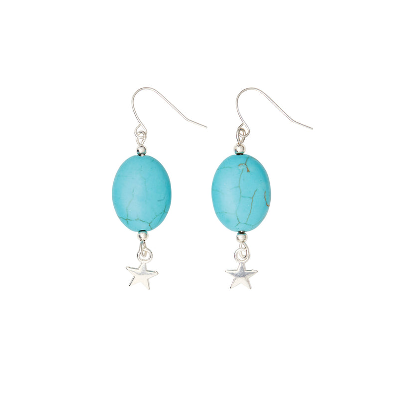 Turquoise and Star Earrings by SJ Mason