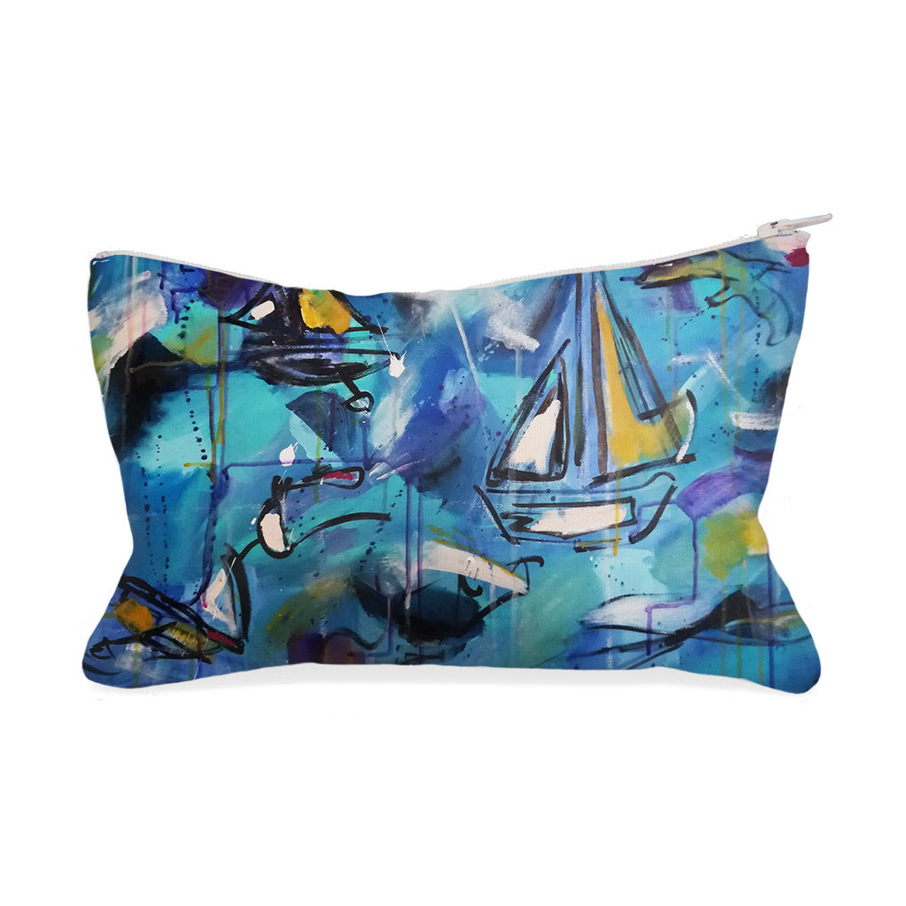 Mahlia Amatina 'Boats Ahoy!' Cotton Makeup Bag