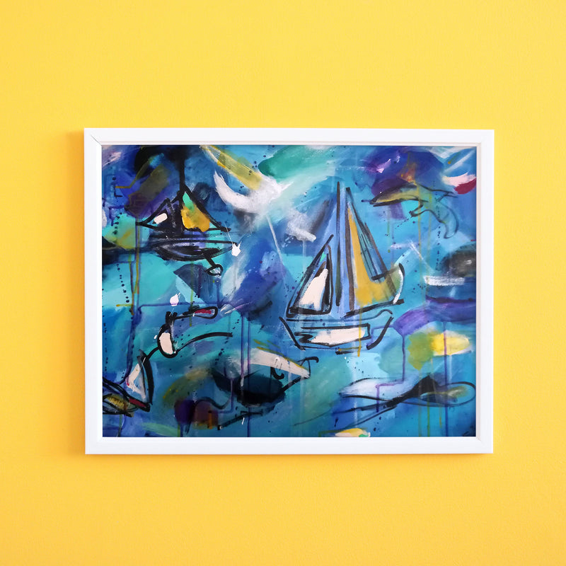 Mahlia Amatina 'Boats Ahoy!'  - Framed Art Print