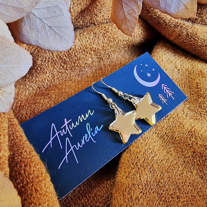Gold Mini Star Earrings by Autumn Aurelia