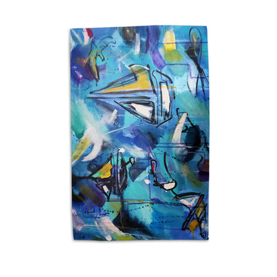 Mahlia Amatina 'Boats Ahoy!' Cotton Tea Towel