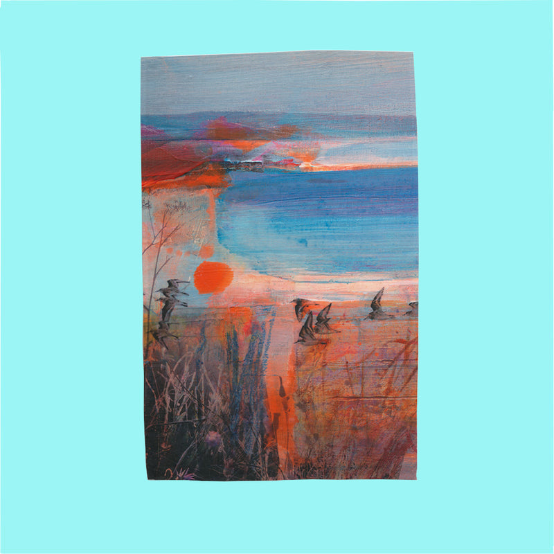 Skirting The Sunset Shore Tea Towel by Kate Boyce