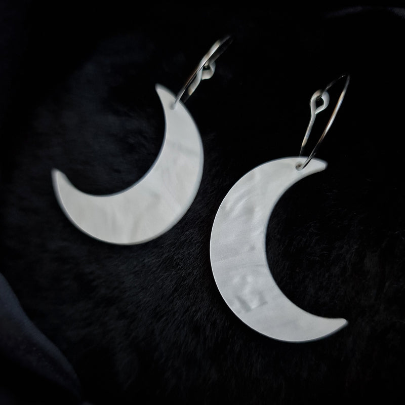Crescent Moon Hoop Earrings